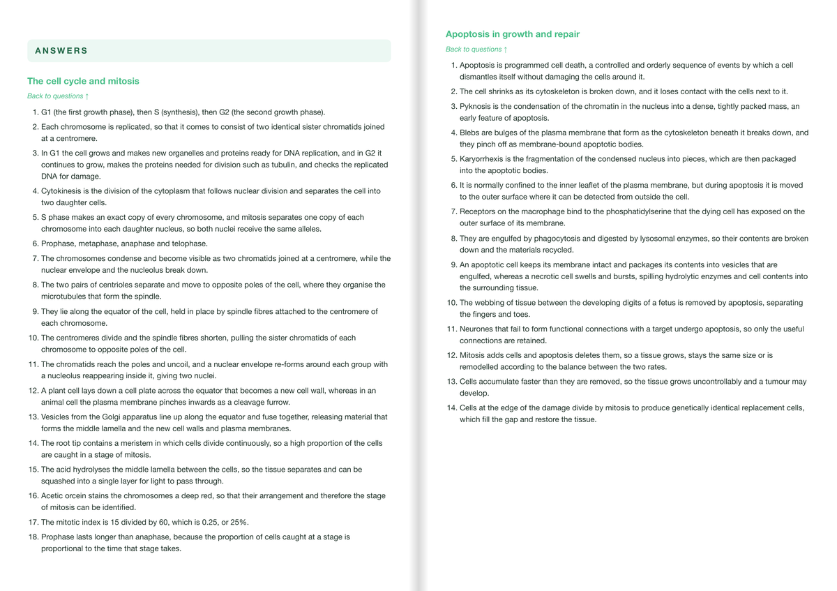 OCR B- A Level Biology B- ACTIVE RECALL