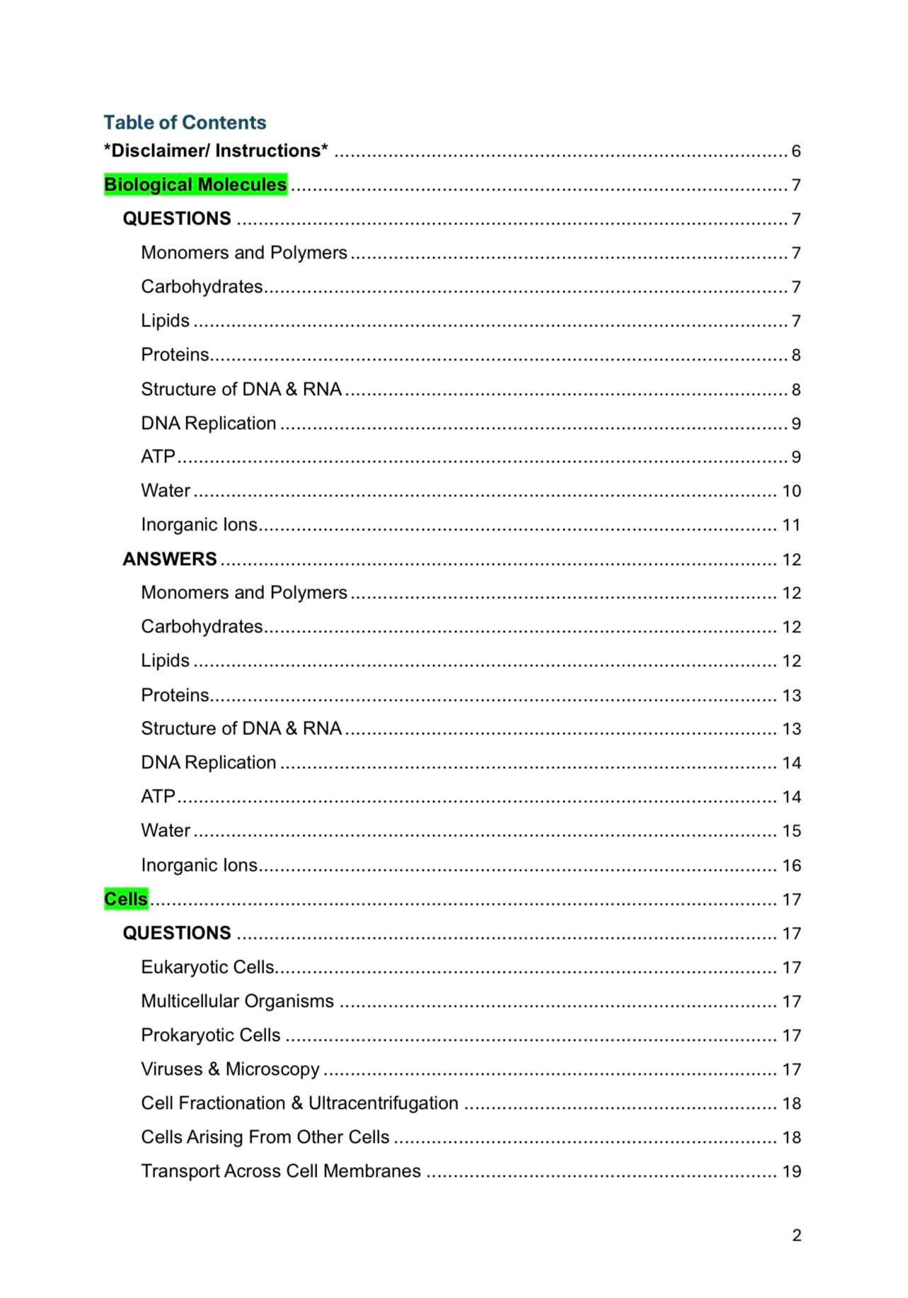 AQA A level Biology