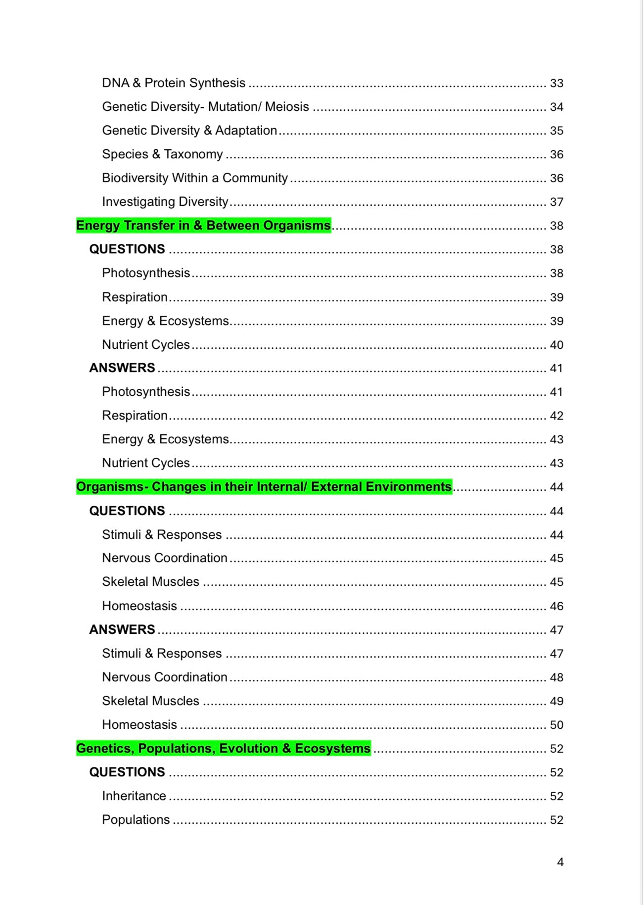 AQA A level Biology