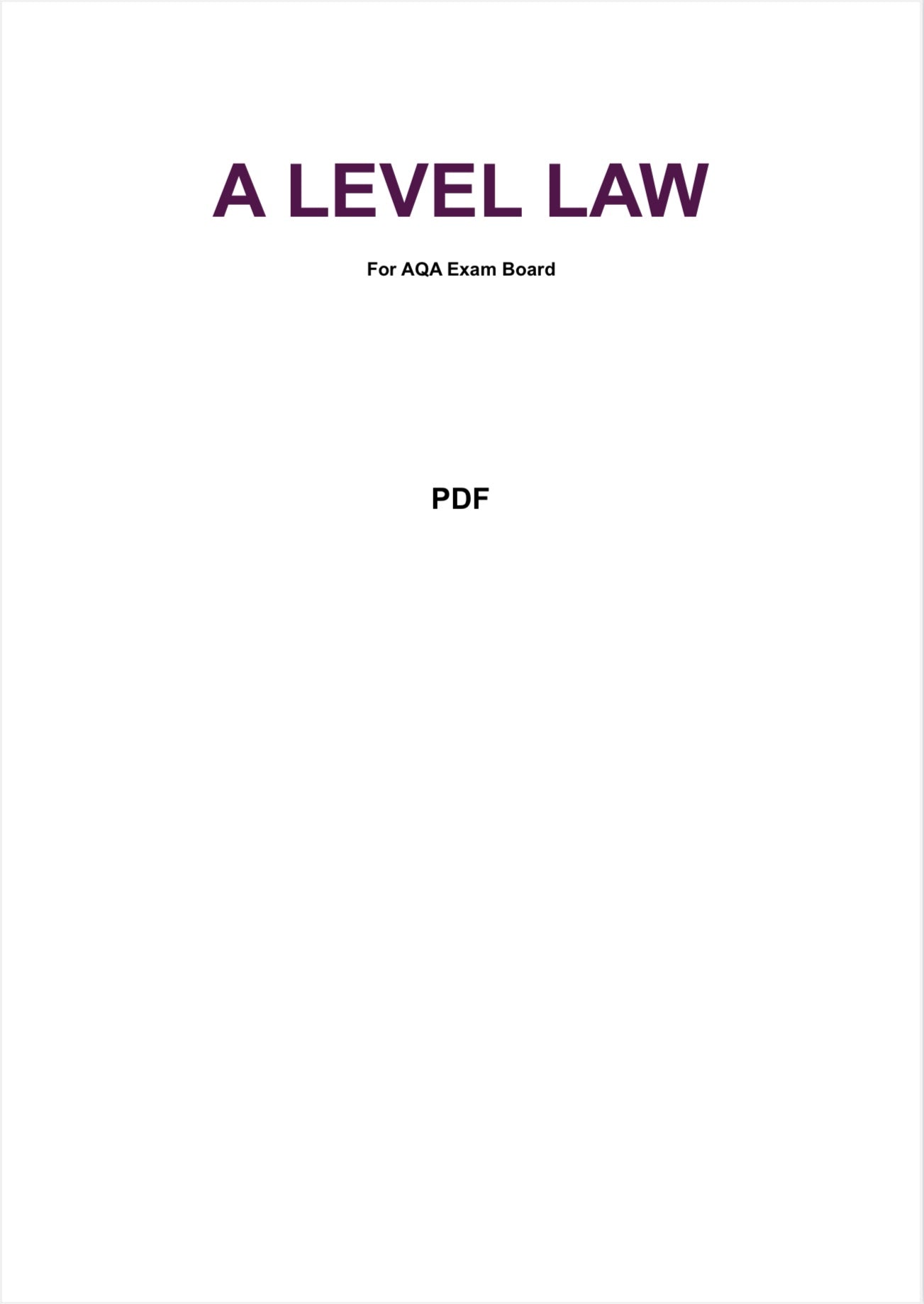 AQA A Level Law