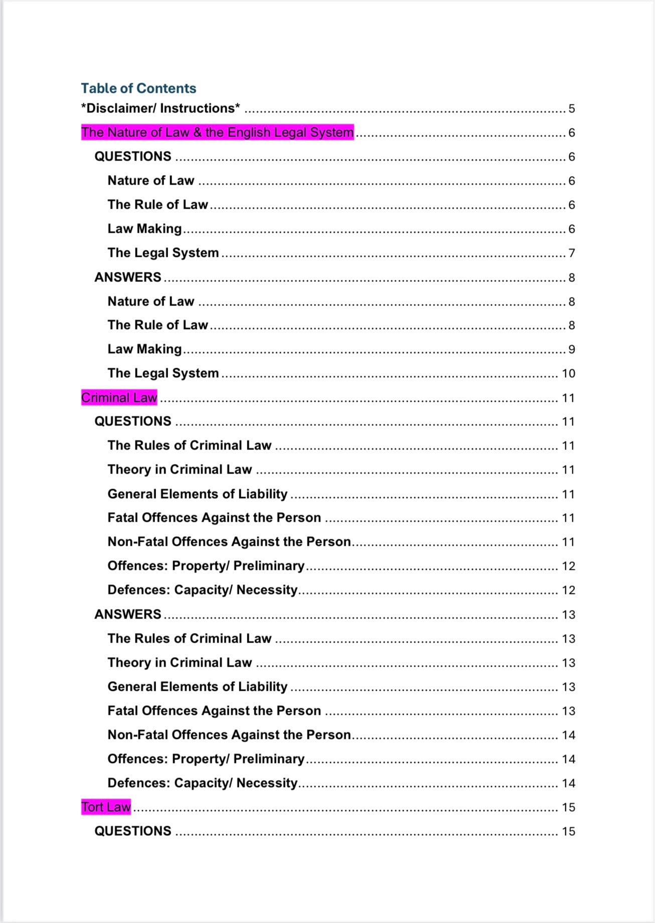 AQA A Level Law