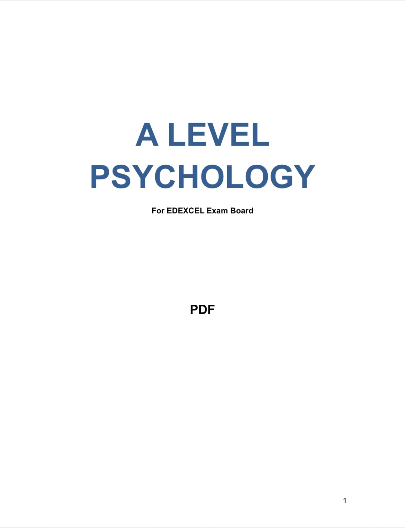 EDEXCEL A Level Psychology