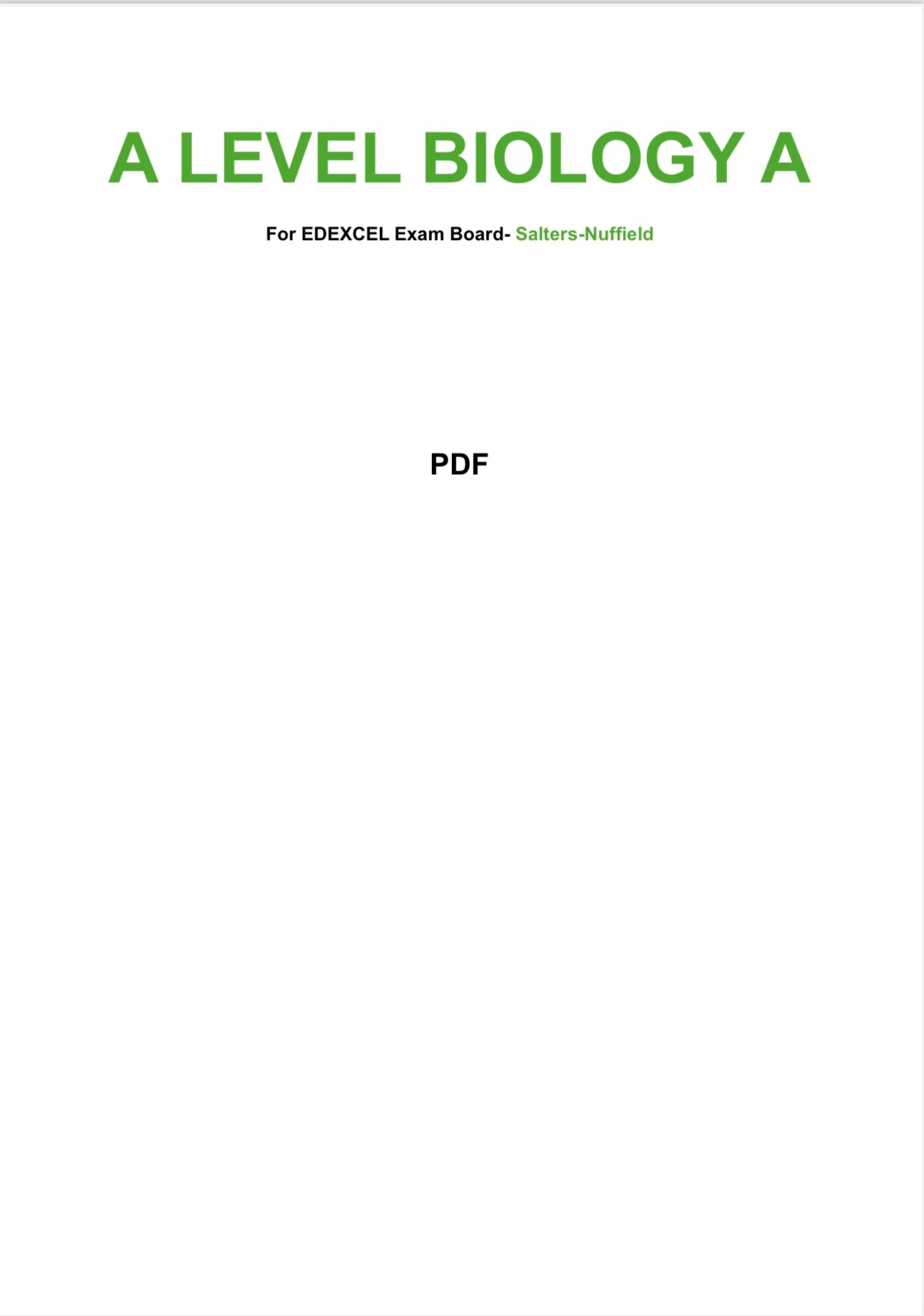 Edexcel A level Biology