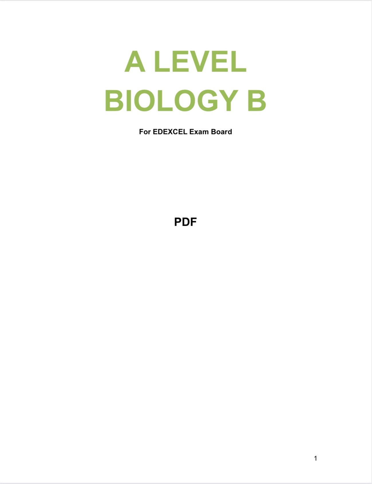 Edexcel A level Biology- Spec B