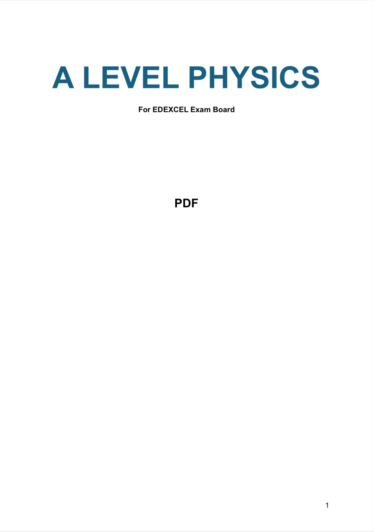 A level Physics- Edexcel