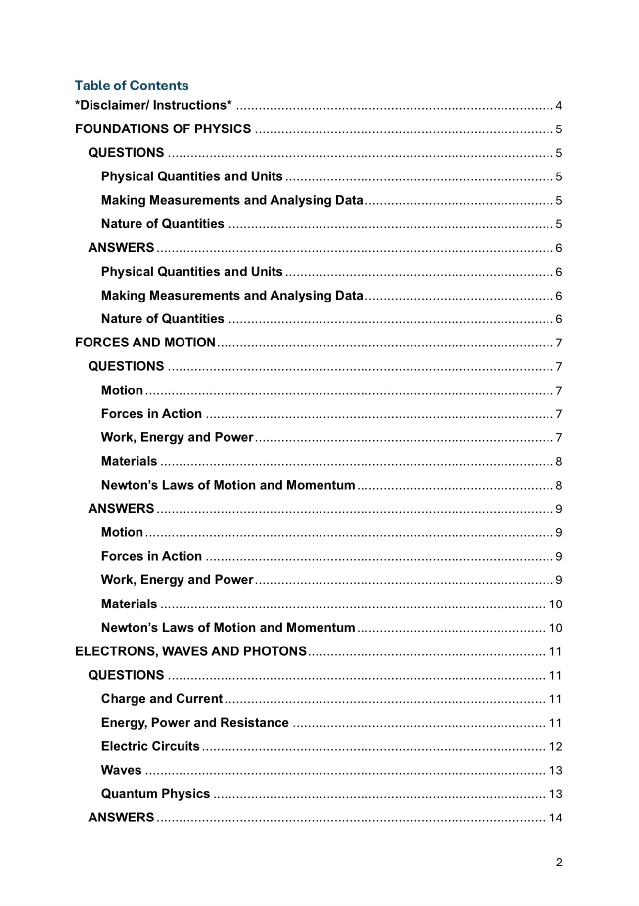 A Level Physics- OCR- Specification A