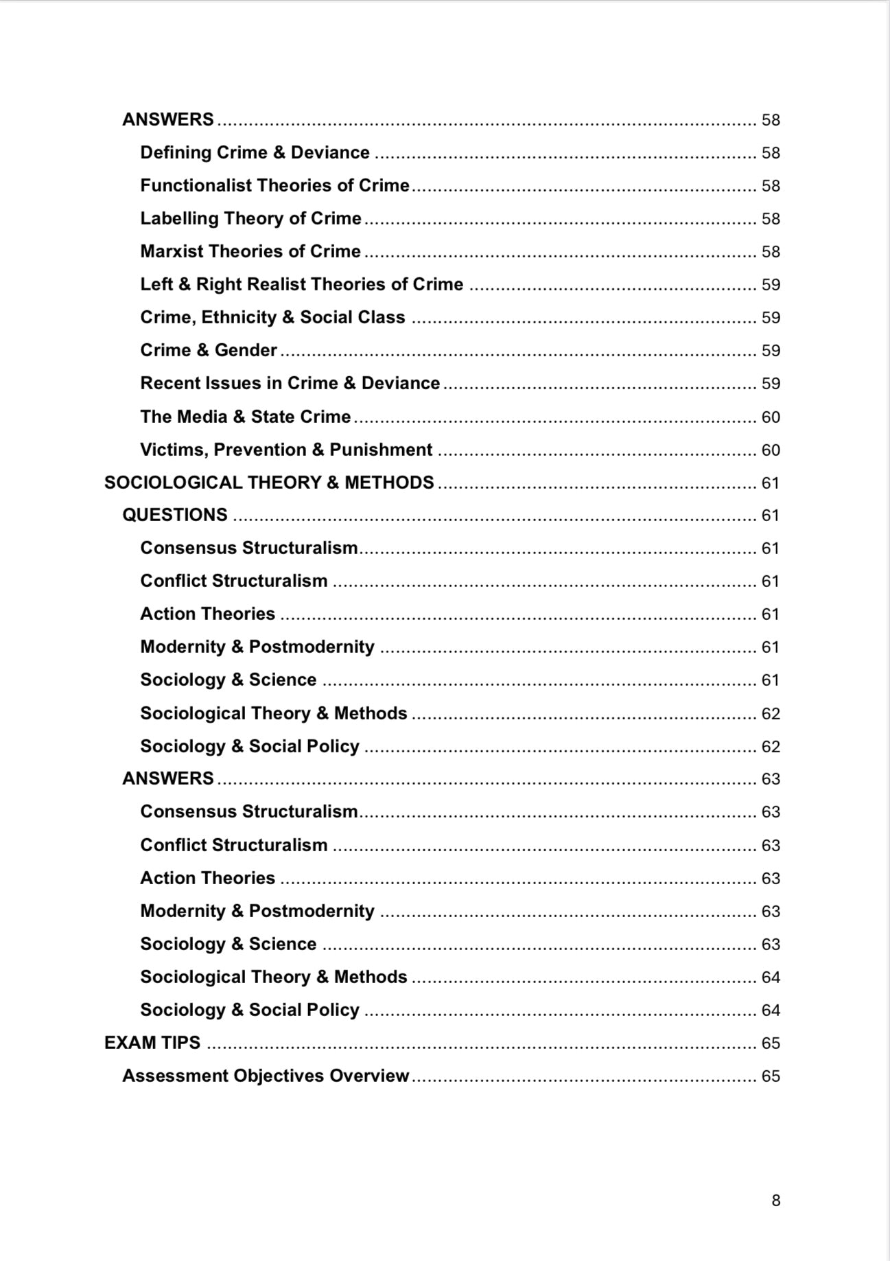 A level Sociology- AQA