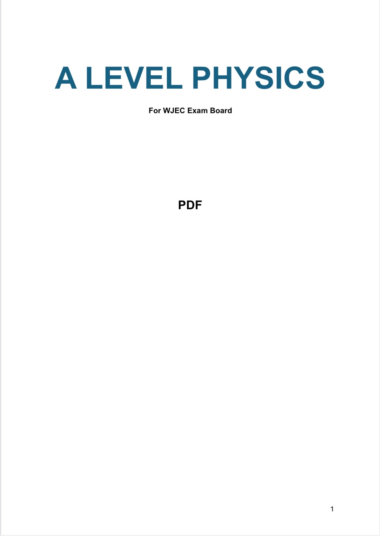 WJEC A level Physics