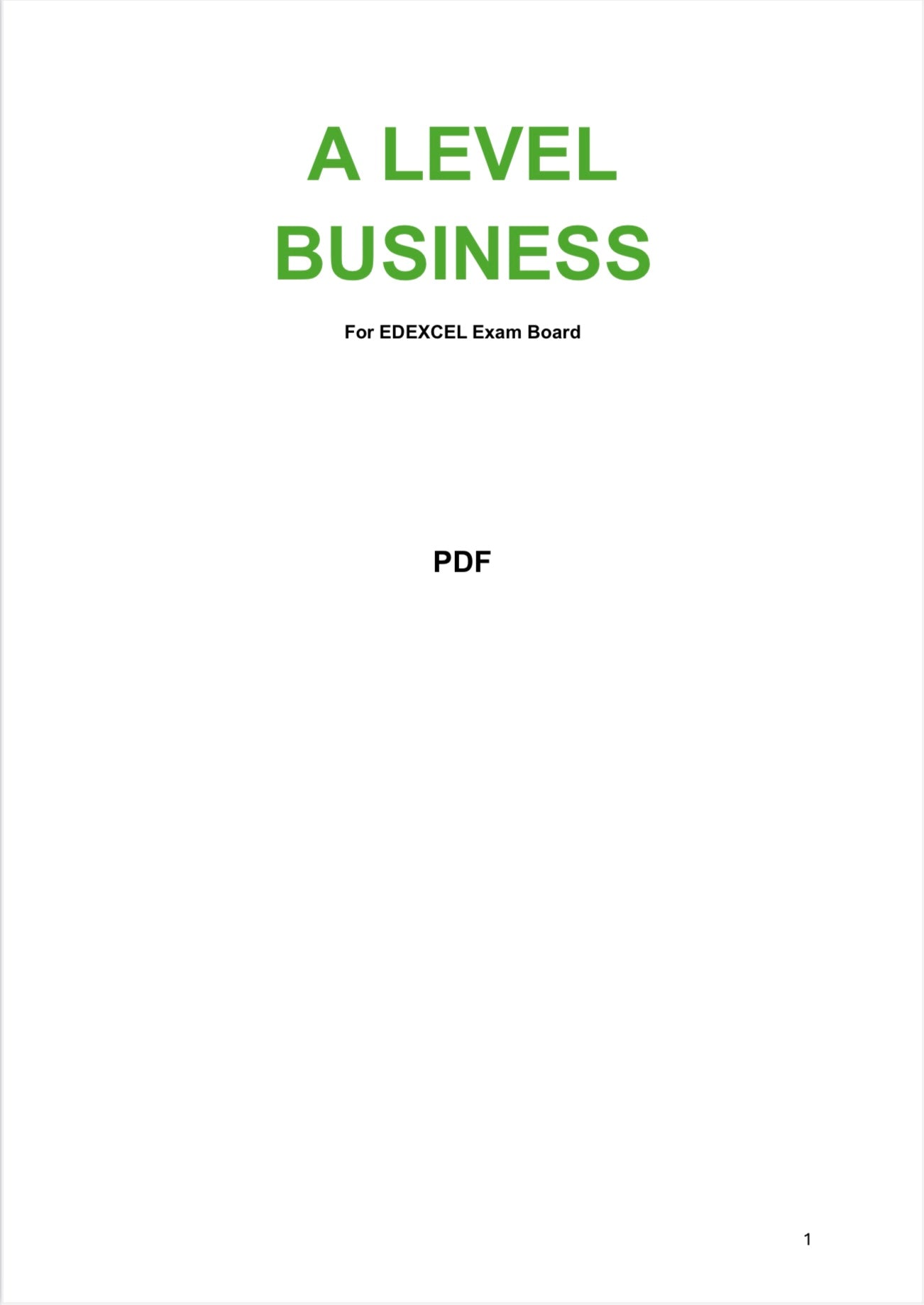 Edexcel A Level Business