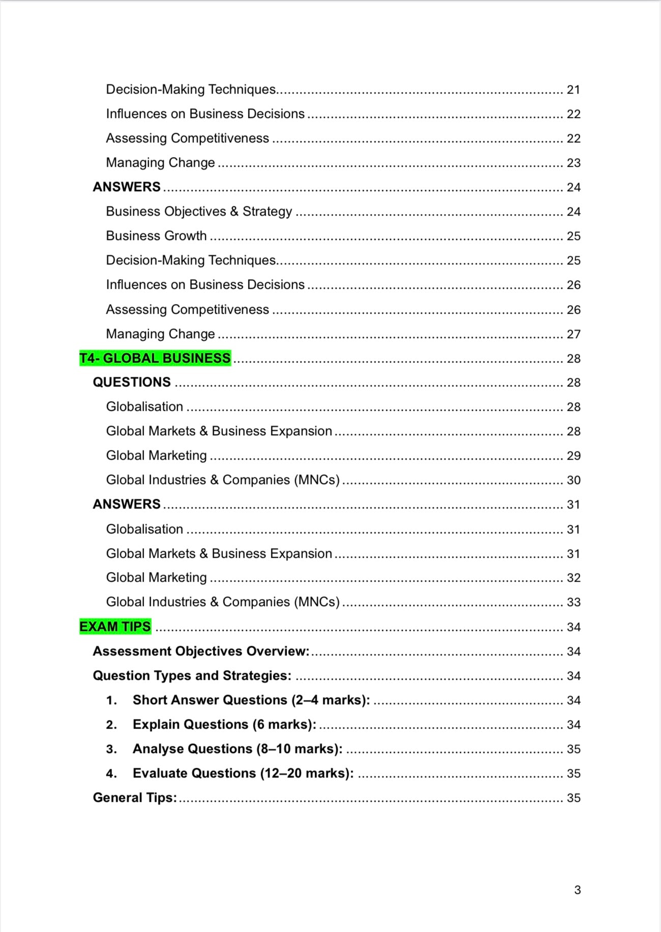 Edexcel A Level Business