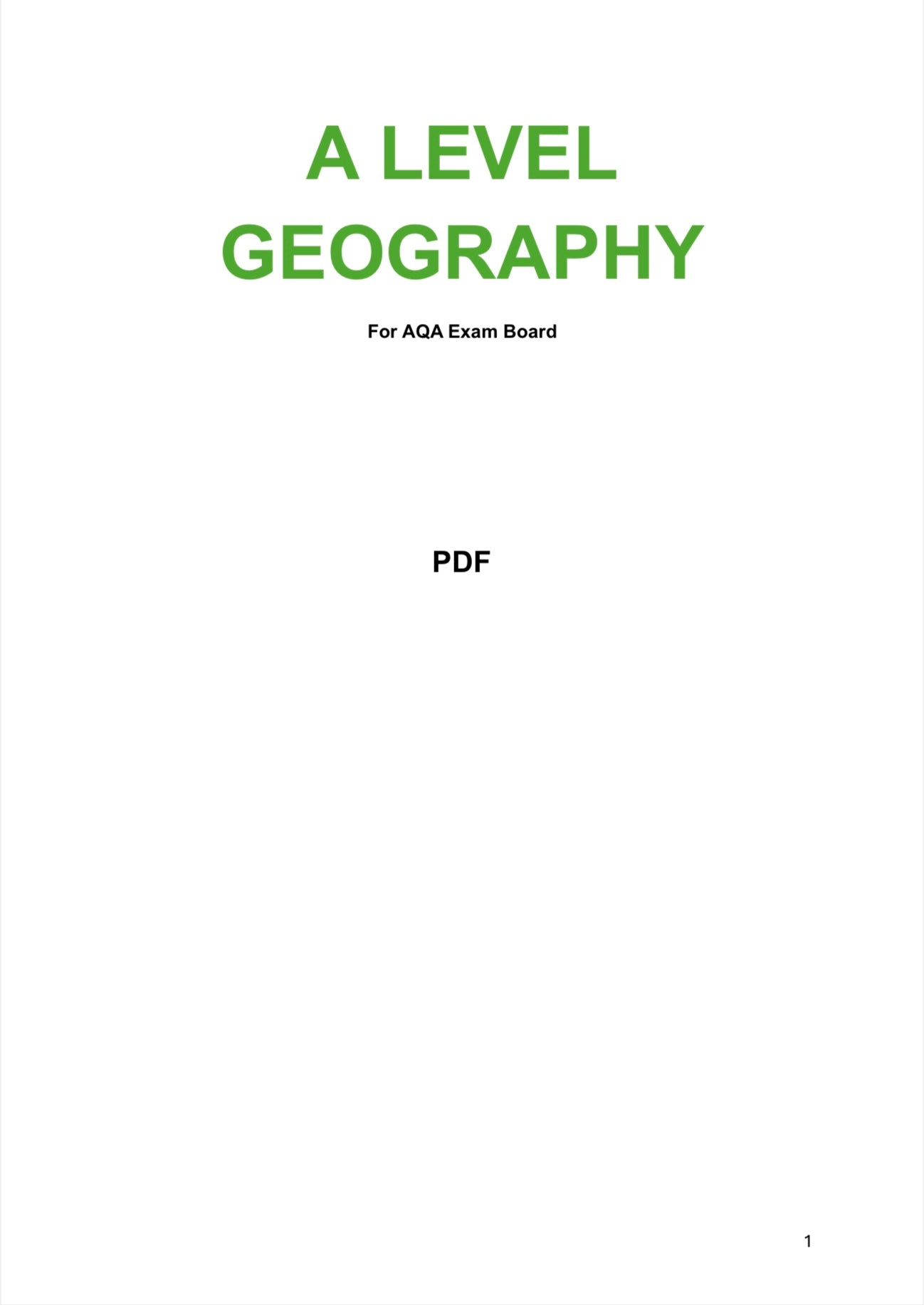 AQA A-level Geography