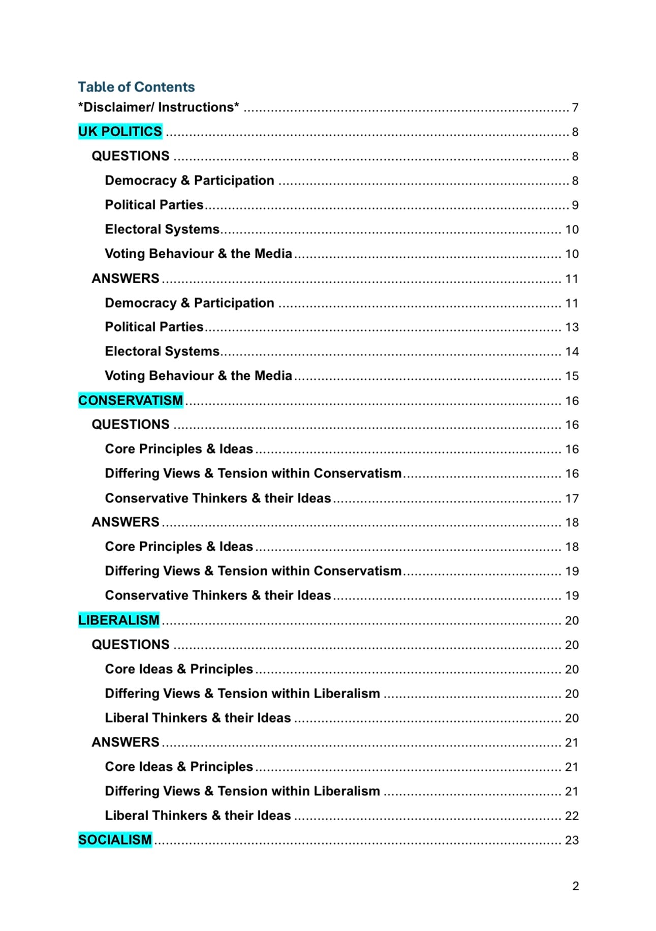 A level Politics- EDEXCEL