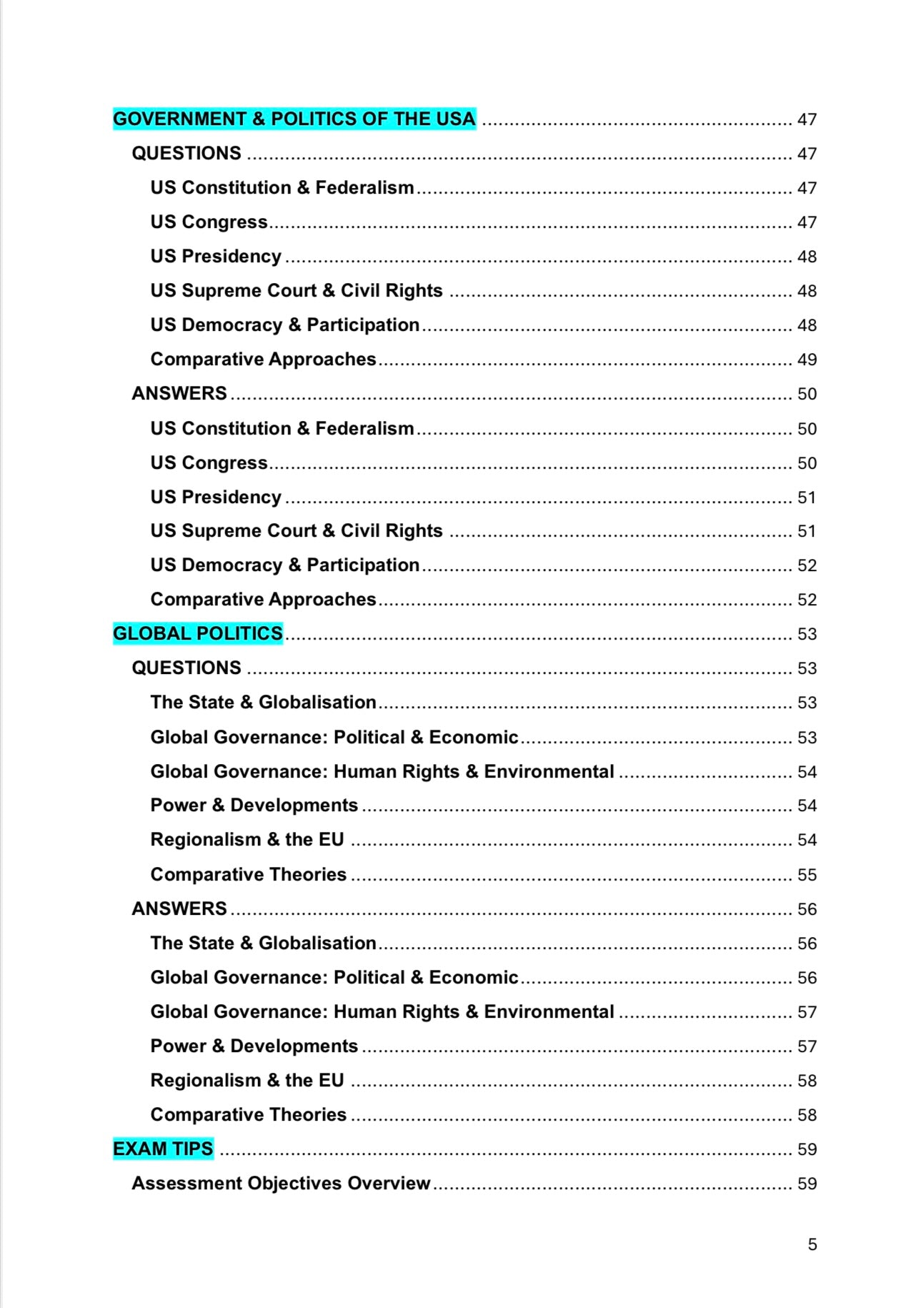 A level Politics- EDEXCEL