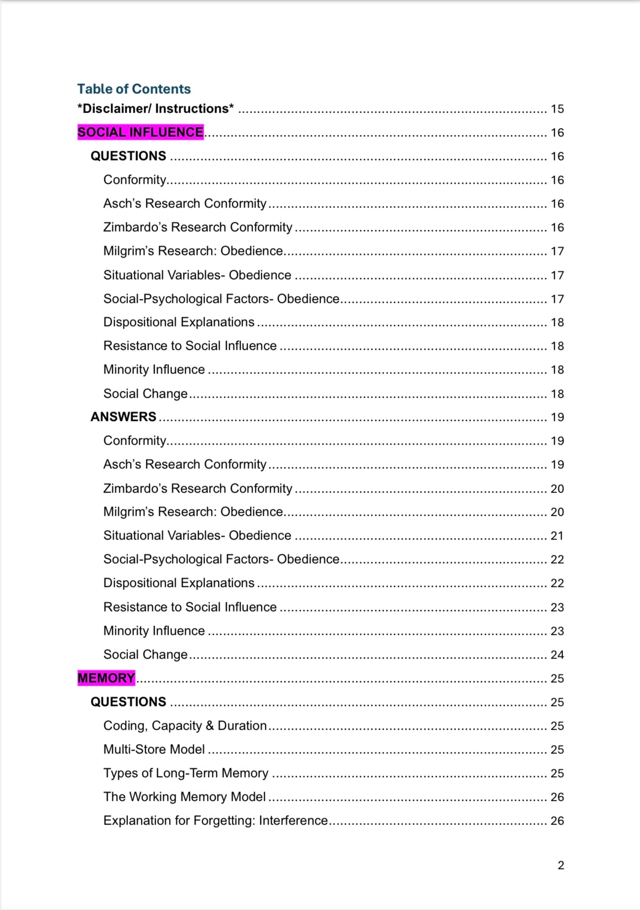 A level Psychology- AQA