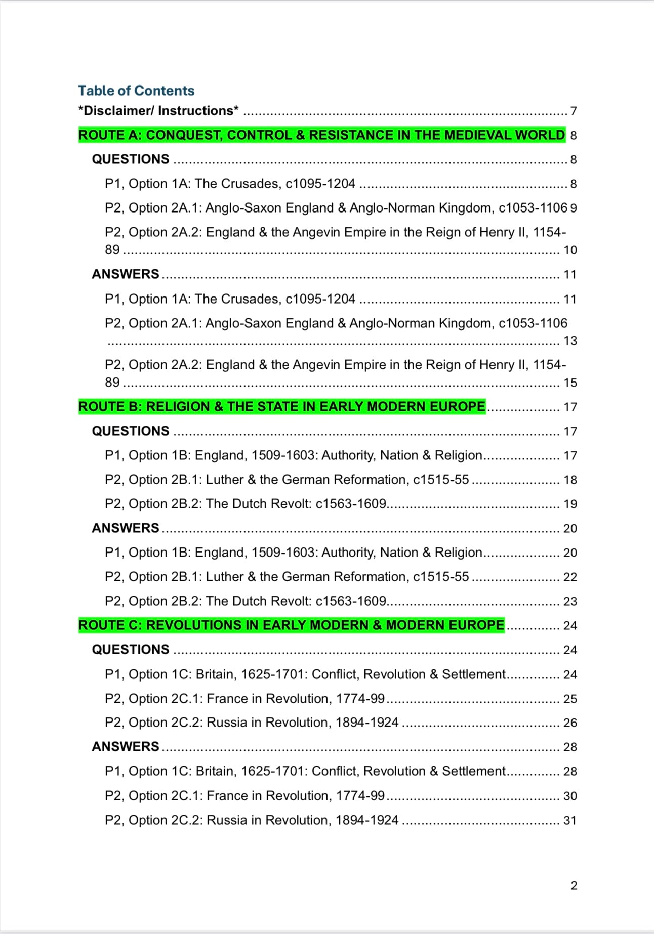 Edexcel A level History