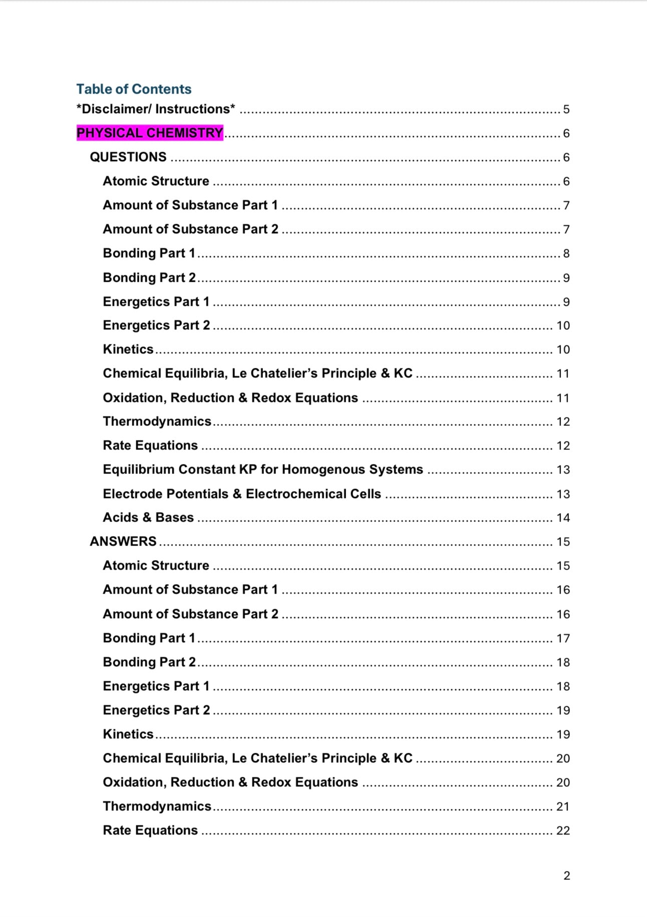A level Chemistry- AQA