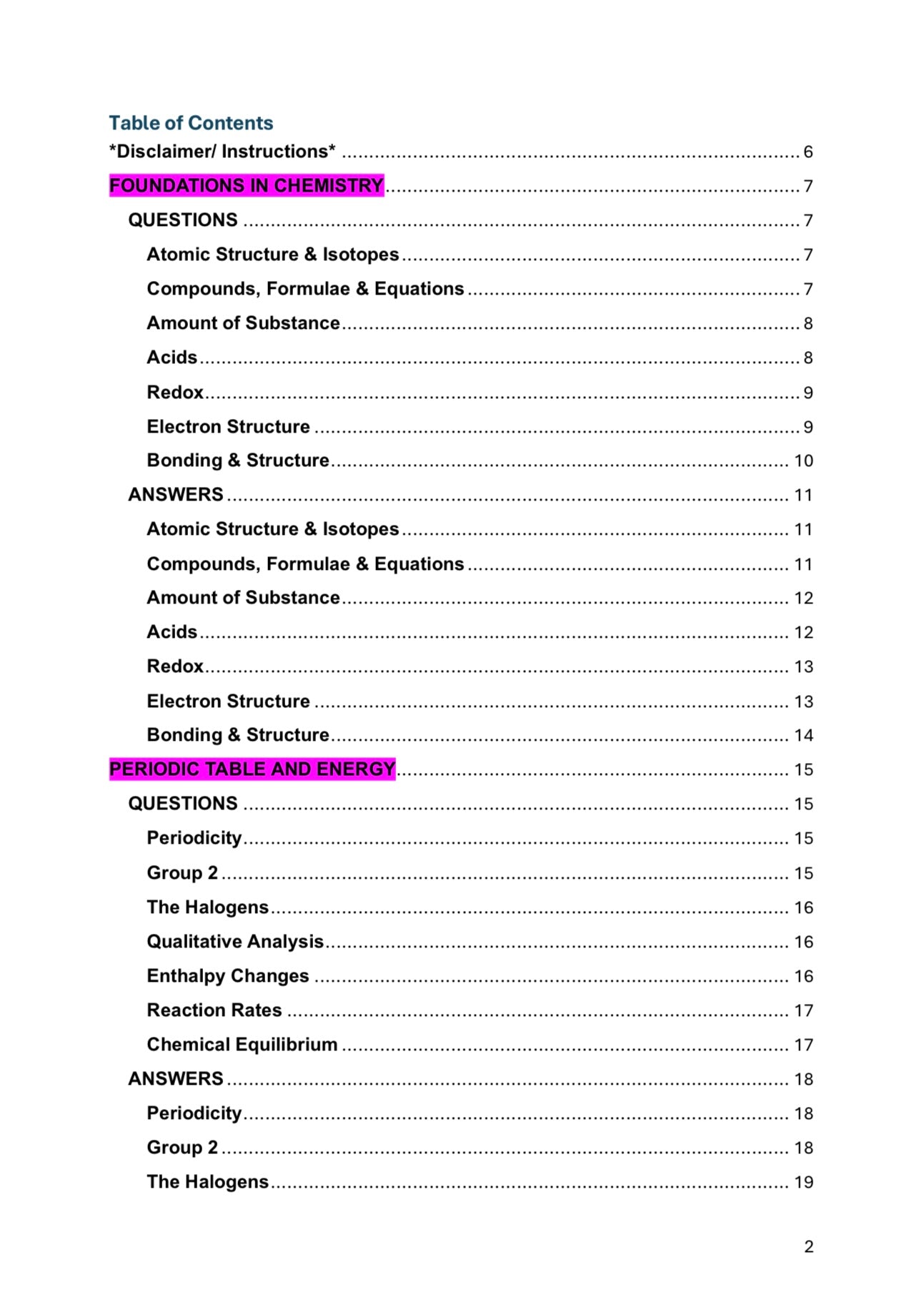 A level Chemistry- OCR- Spec A