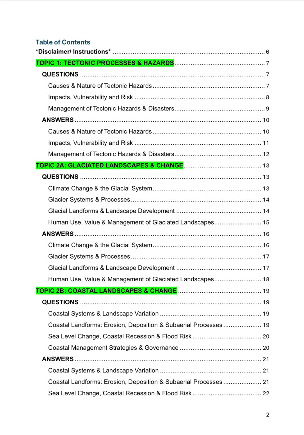 Edexcel A level Geography