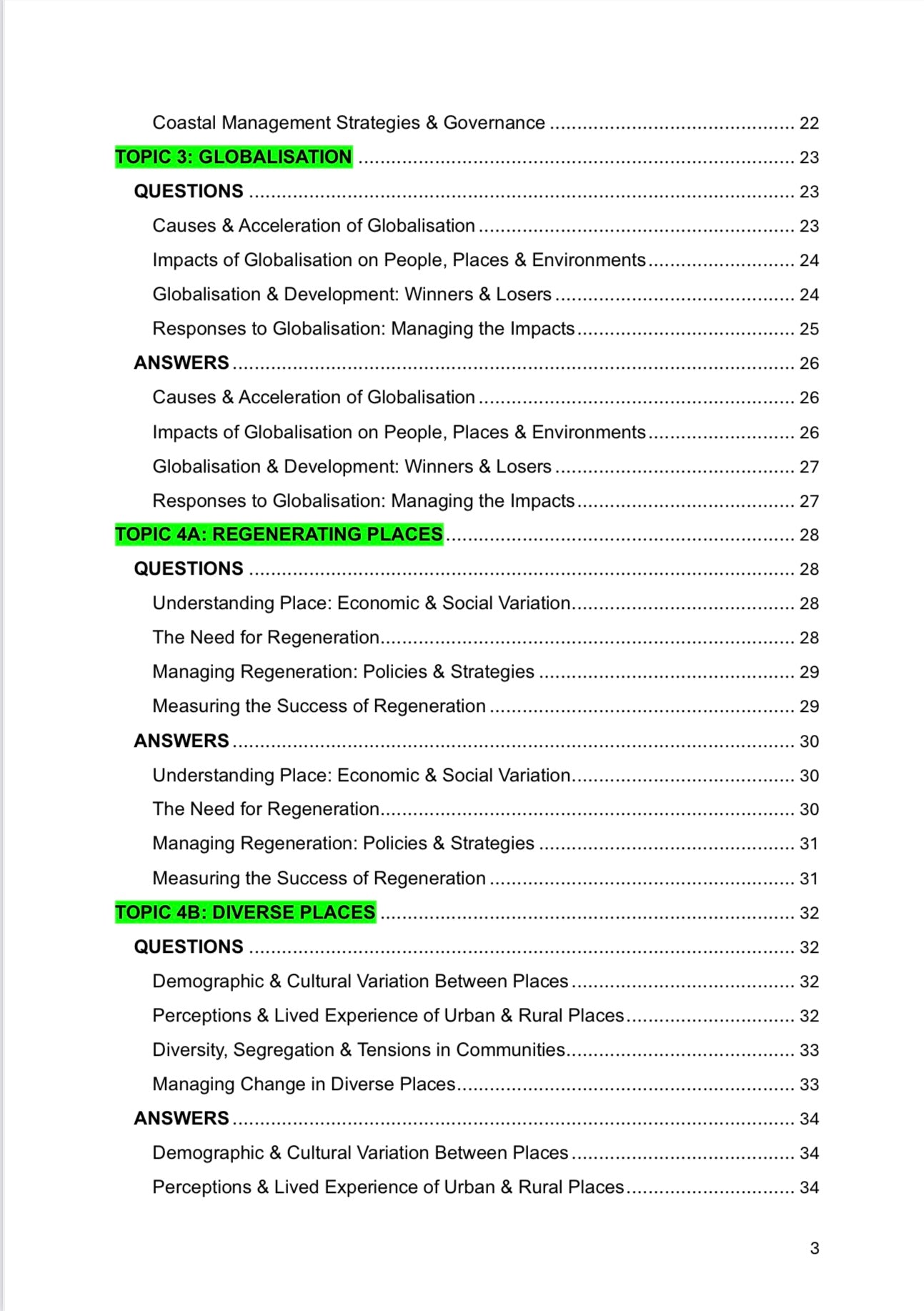 Edexcel A level Geography
