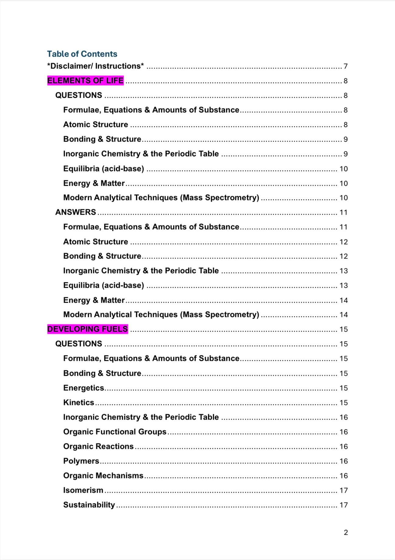 OCR B- A Level Chemistry