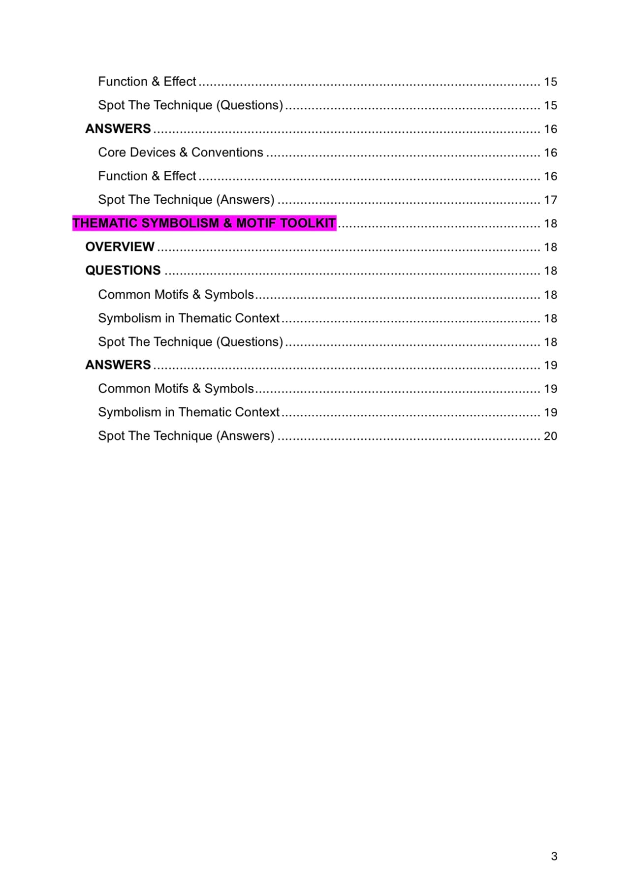 A Level English Literature- Toolkits