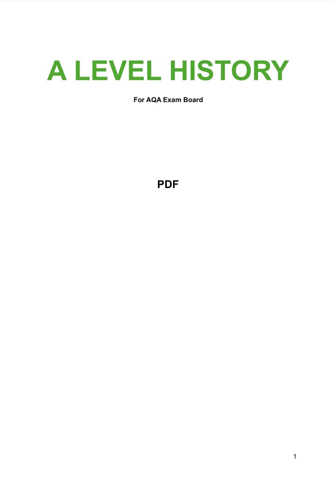 AQA A Level History
