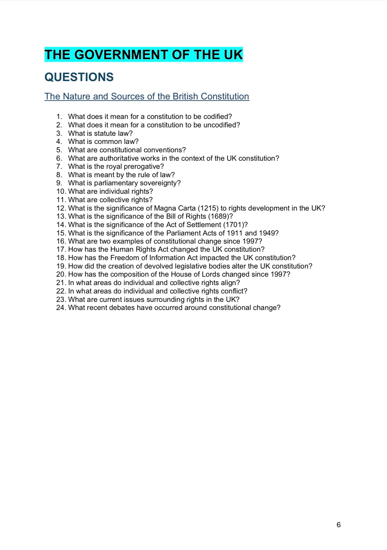 AQA A Level Politics