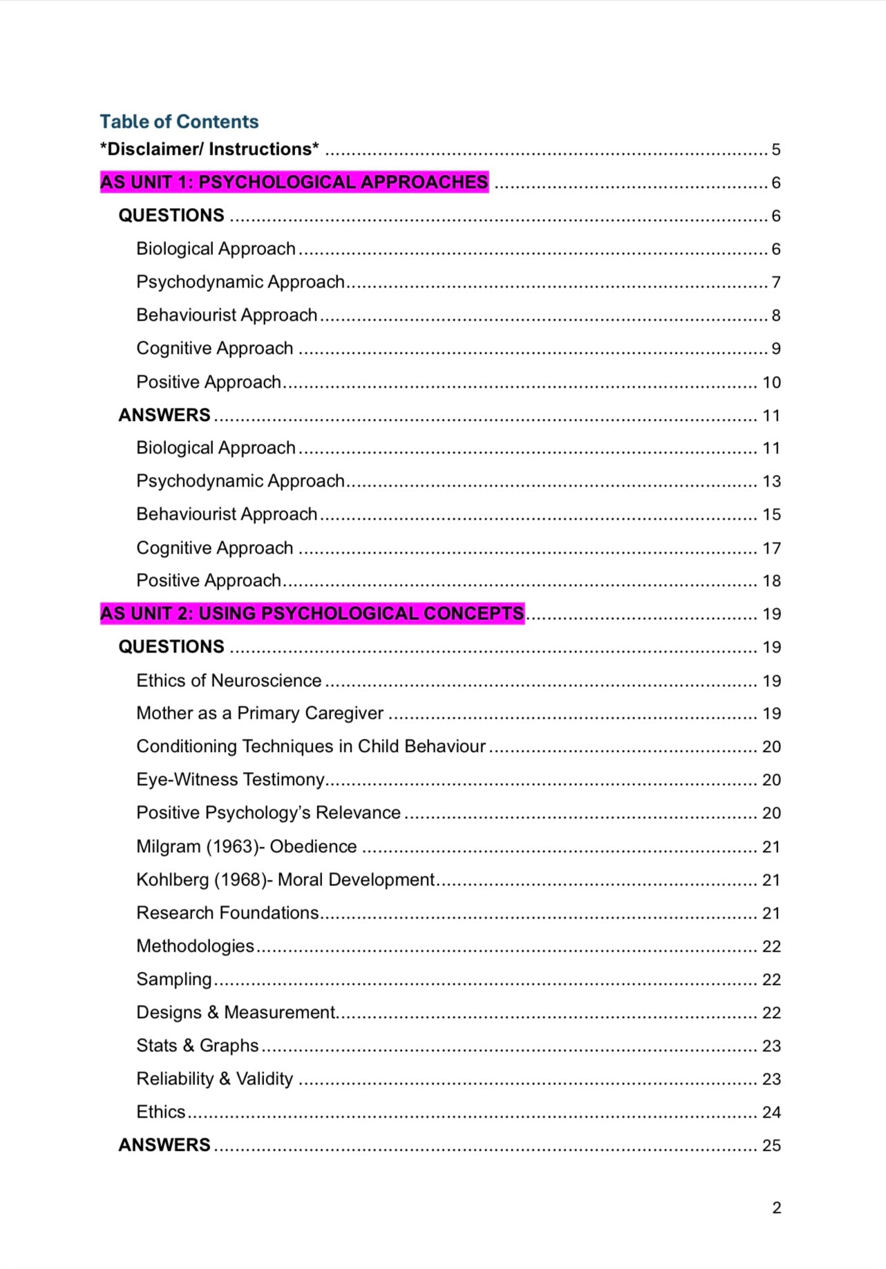 WJEC A Level Psychology