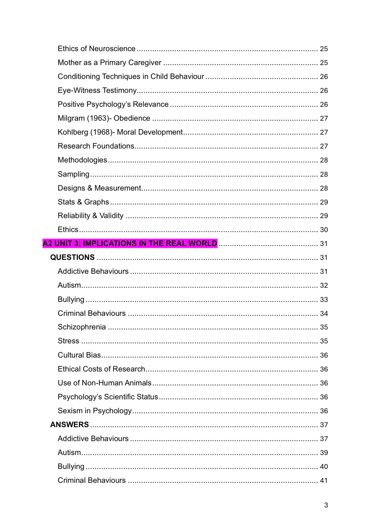 WJEC A Level Psychology
