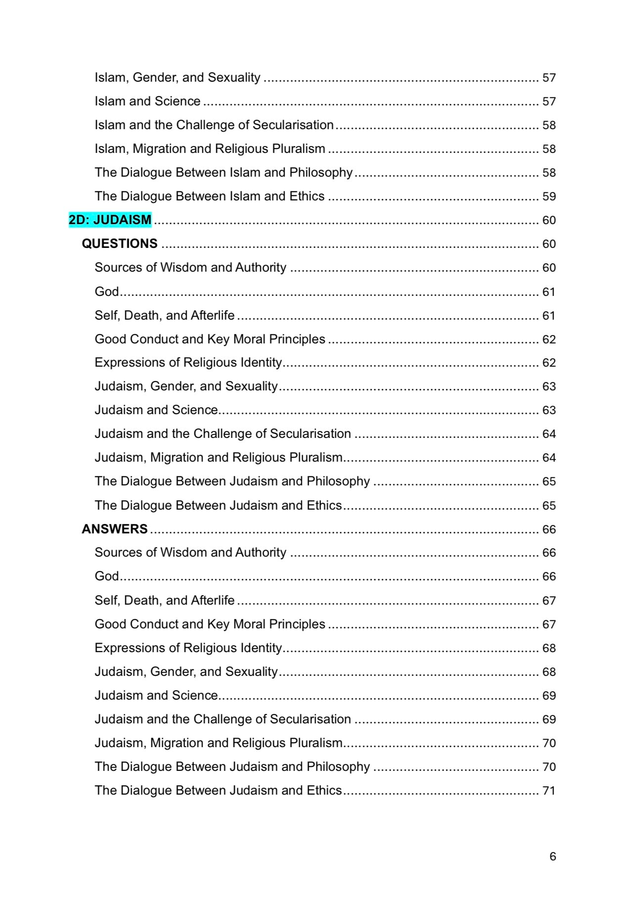 AQA A Level Religious Studies