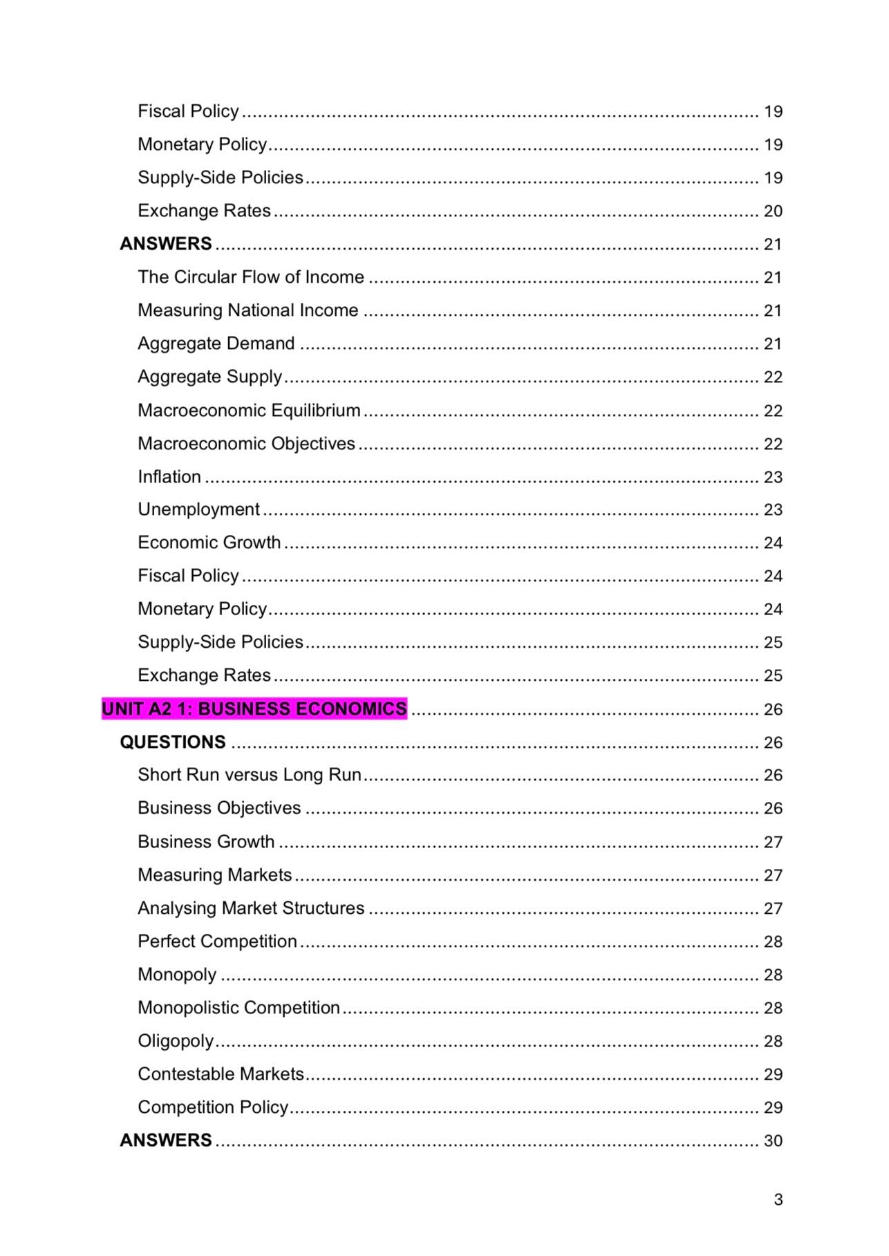 CCEA A Level Economics