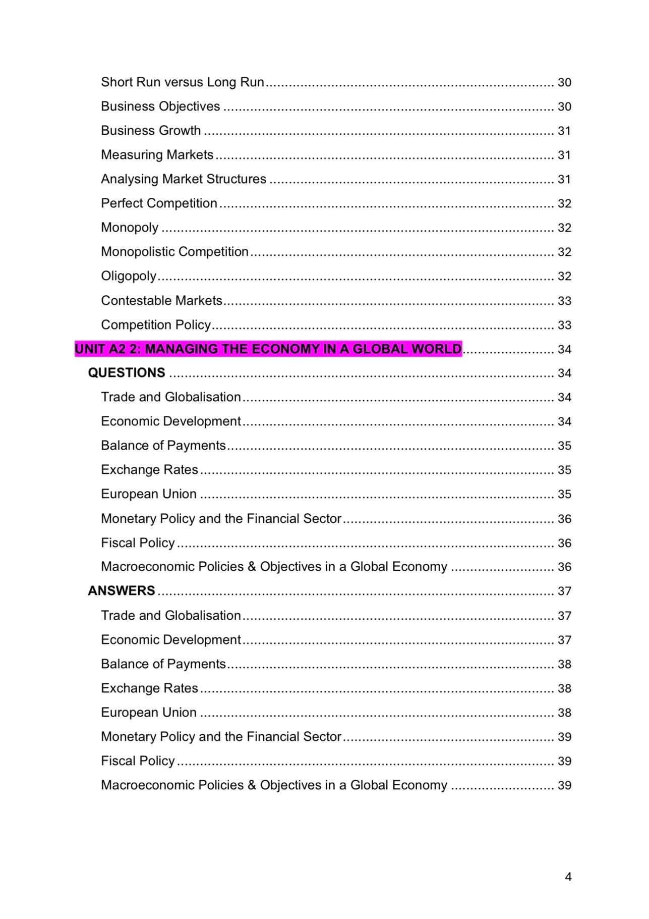 CCEA A Level Economics