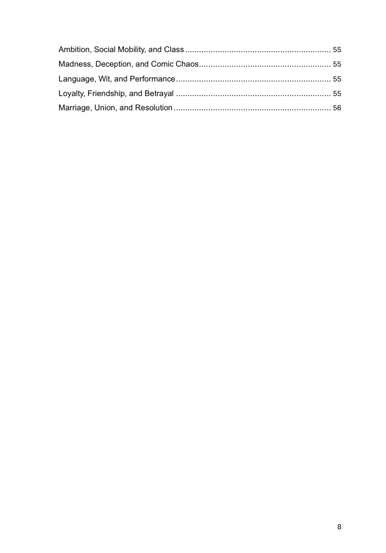 A Level English Literature- SHAKESPEARE OPTIONS