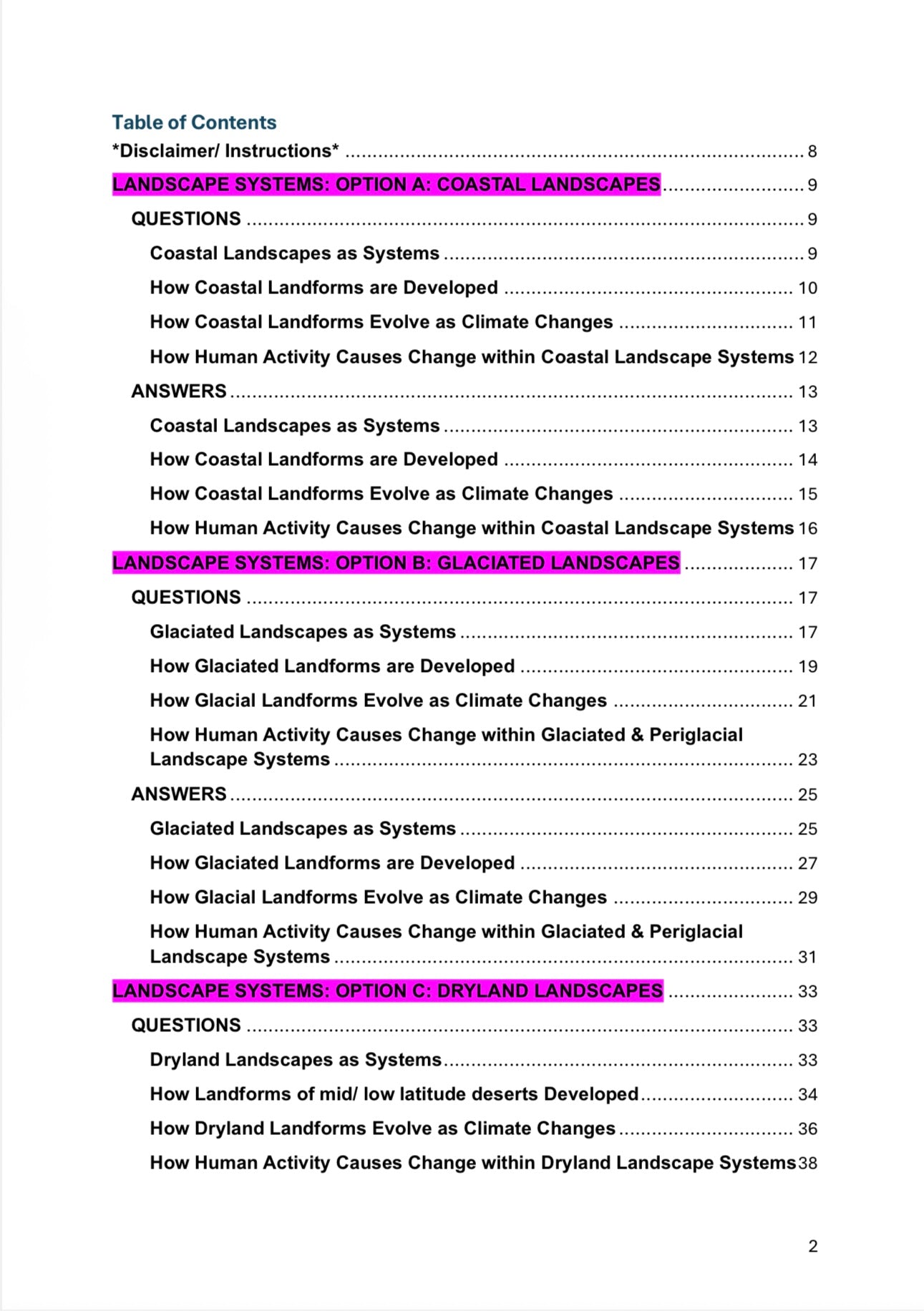 OCR A Level Geography