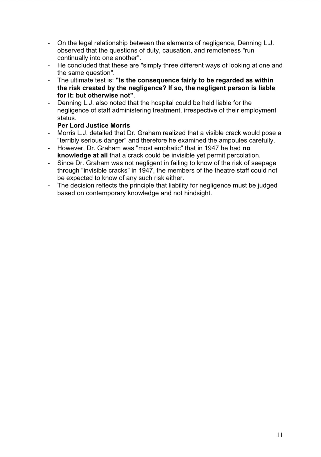 Tort Law Case Summary Books