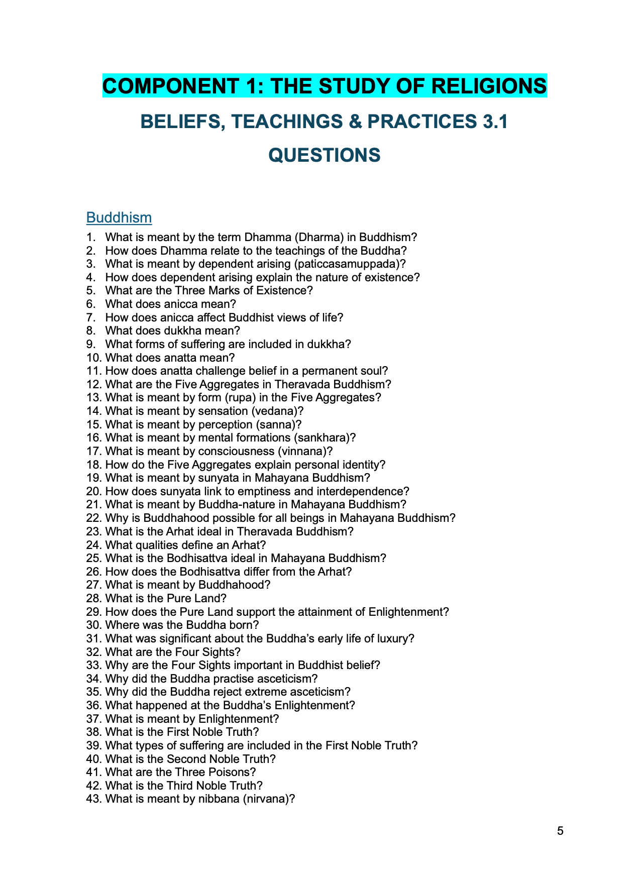 AQA-GCSE-Religious Studies (RS/RE)