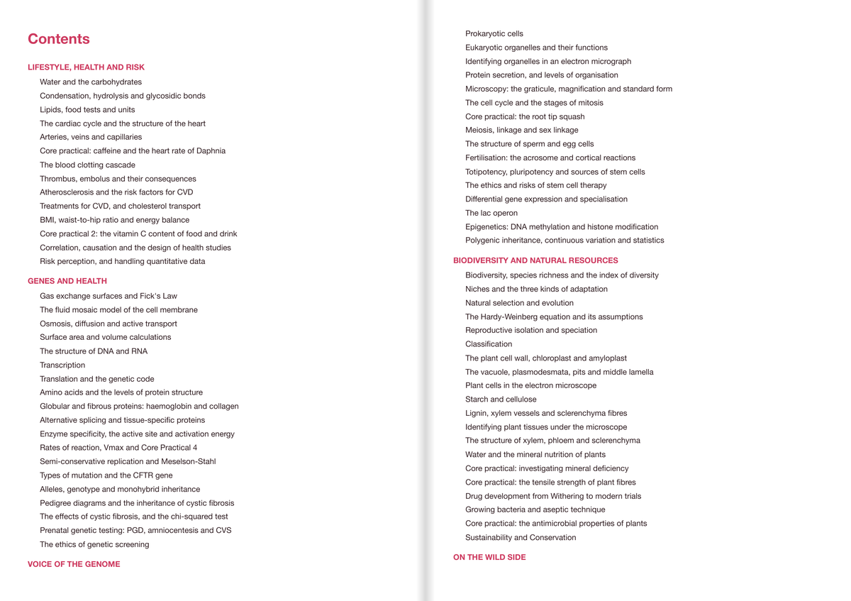 Edexcel A-Level Biology A Active Recall Guide: Contents 1