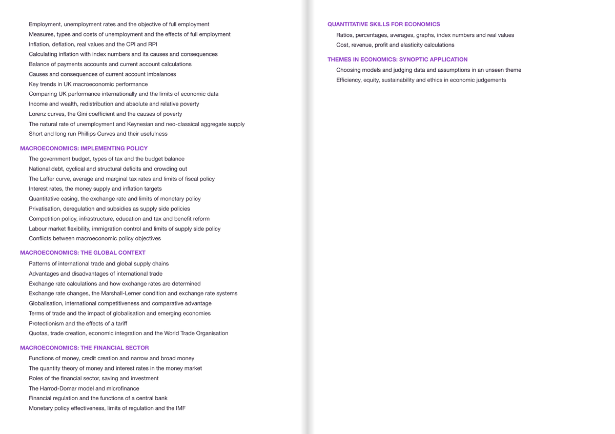OCR A Level Economics- ACTIVE RECALL
