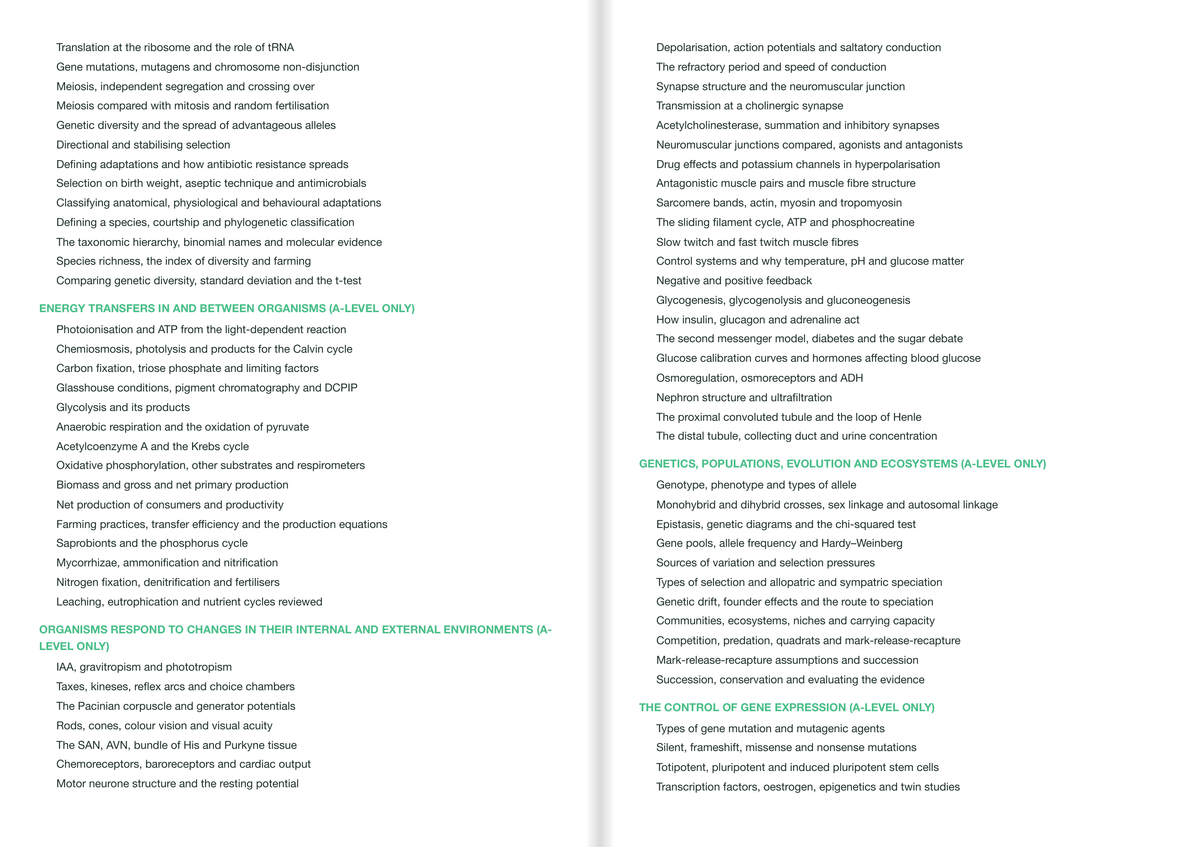 AQA A level Biology ACTIVE RECALL