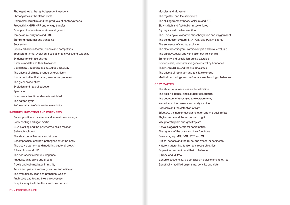 Edexcel A-Level Biology A Active Recall Guide: Contents 2