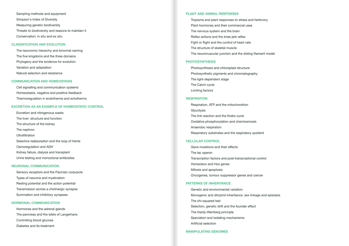 OCR A-A Level Biology- ACTIVE RECALL