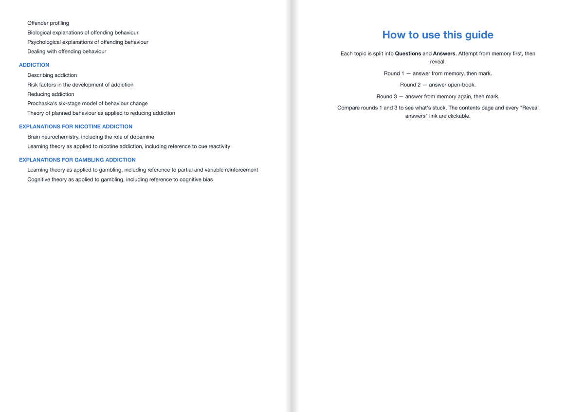 AQA A level Psychology- New Spec- ACTIVE RECALL