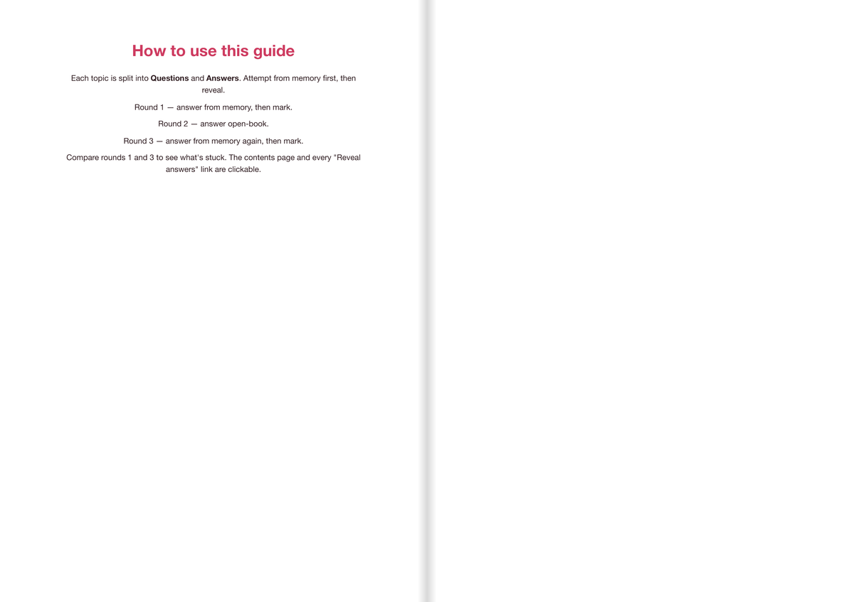 Edexcel A-Level Chemistry Active Recall Guide: How to use this guide