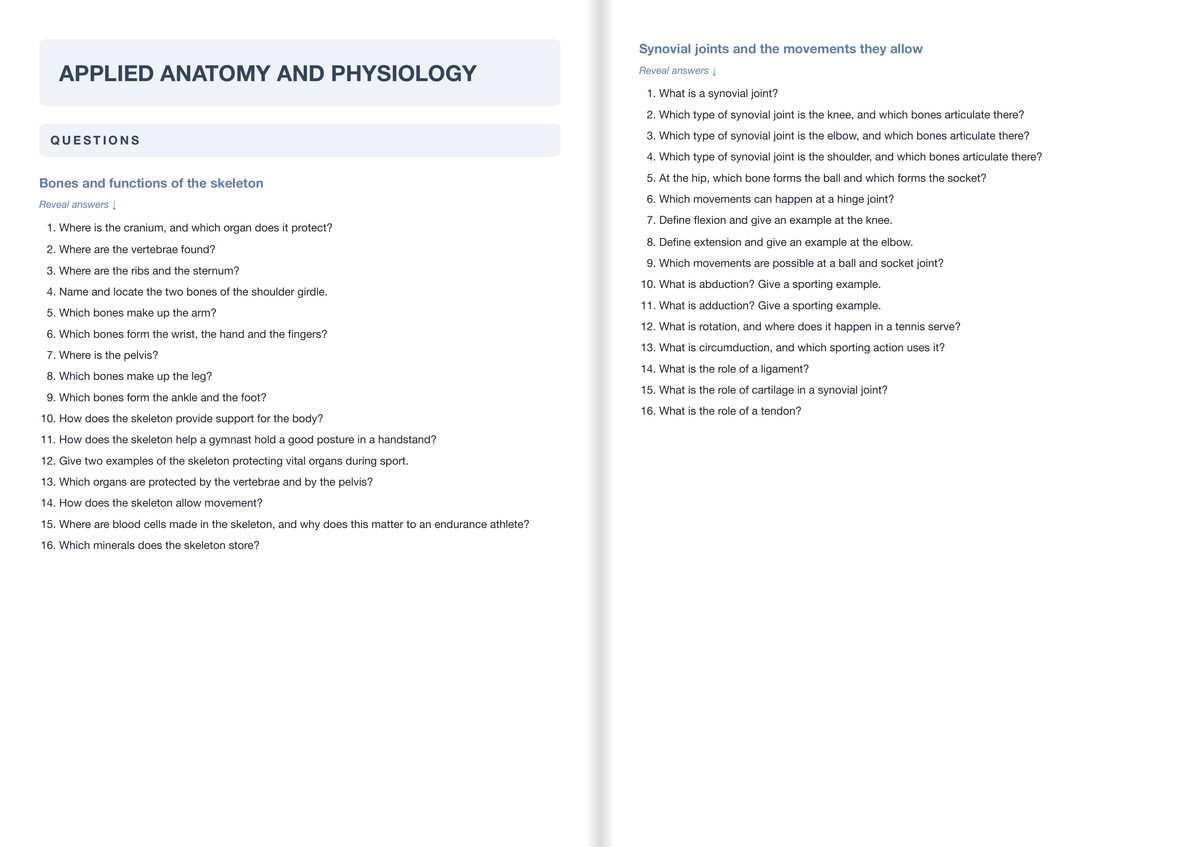 OCR GCSE Physical Education (PE)- ACTIVE RECALL