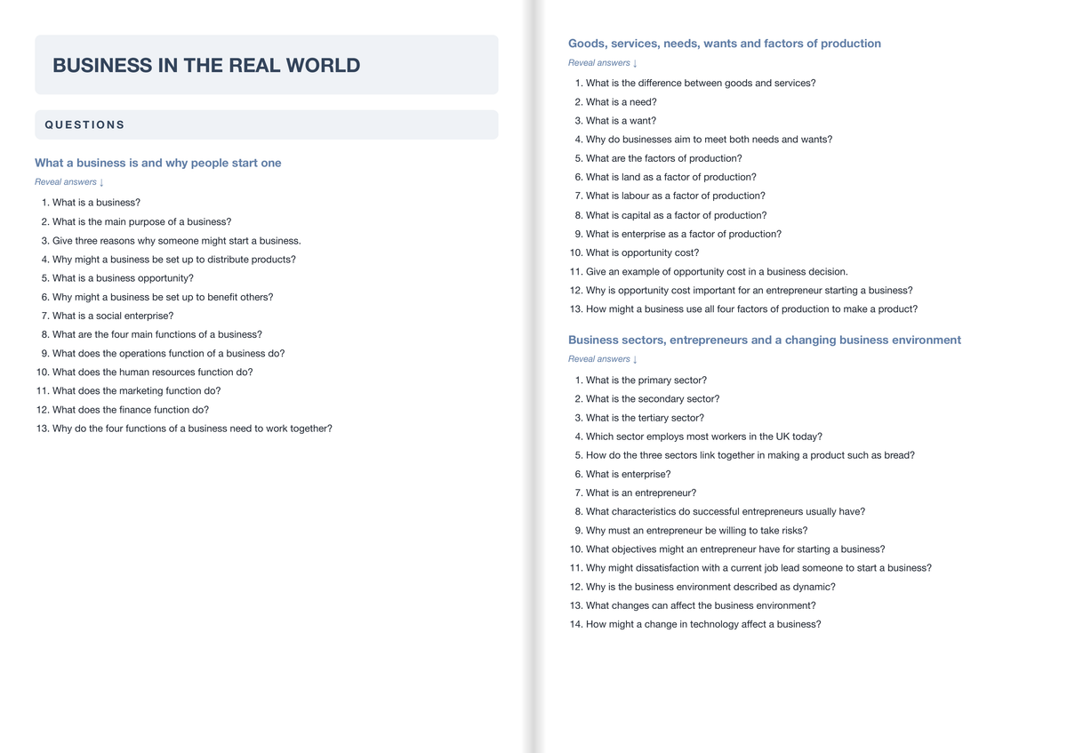 AQA-GCSE-Business- ACTIVE RECALL