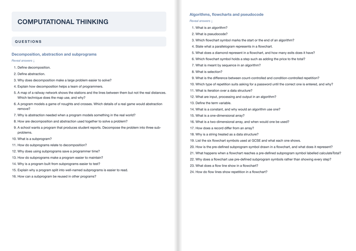 Edexcel-GCSE-Computer Science- ACTIVE RECALL