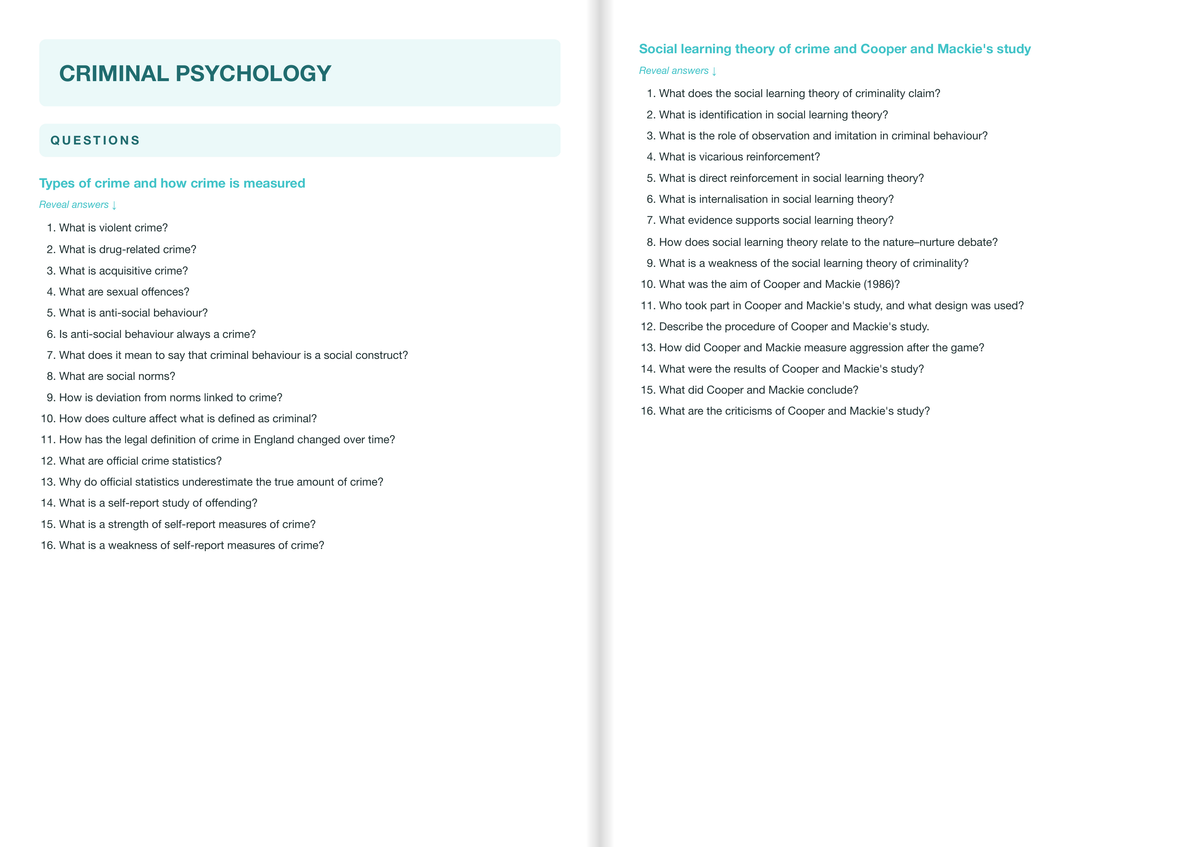 OCR-GCSE-Psychology- ACTIVE RECALL