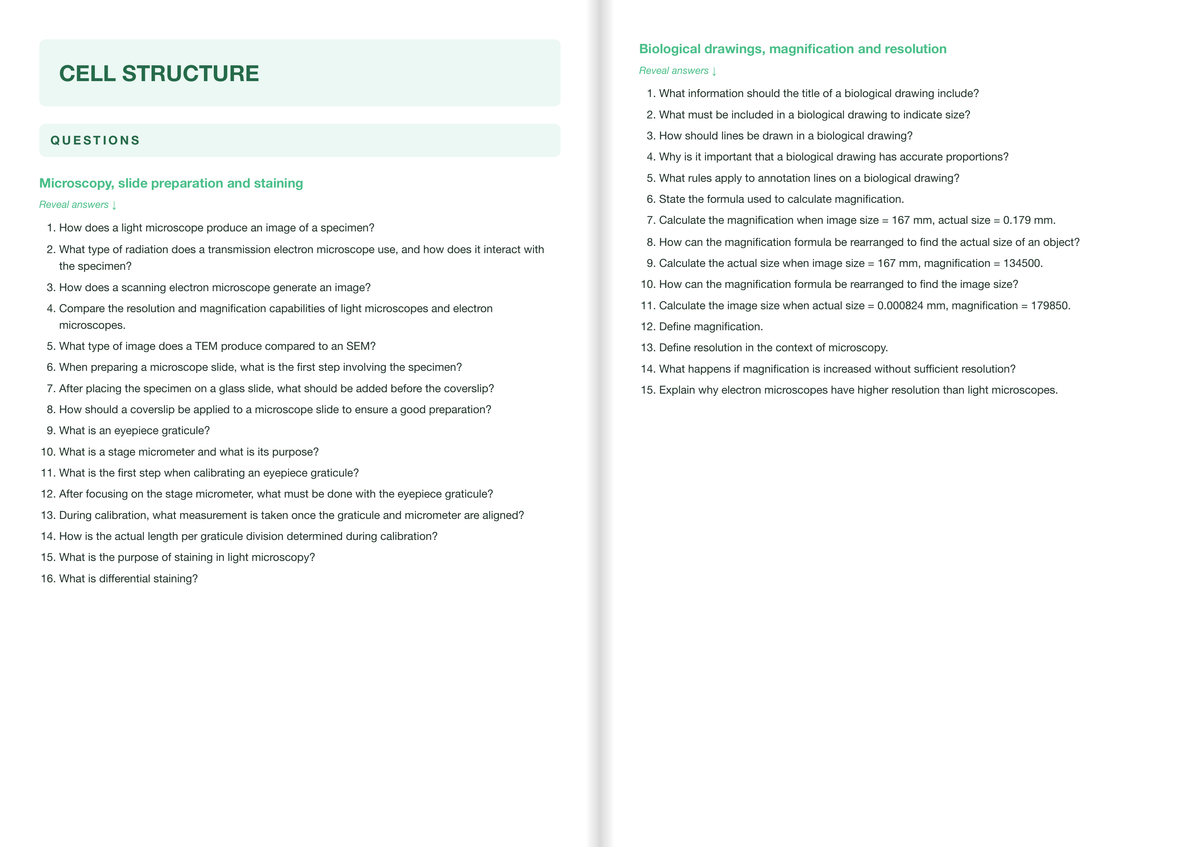 OCR A-A Level Biology- ACTIVE RECALL