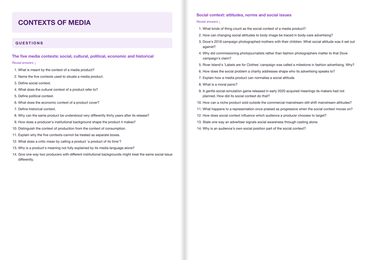 OCR A Level Media Studies- ACTIVE RECALL