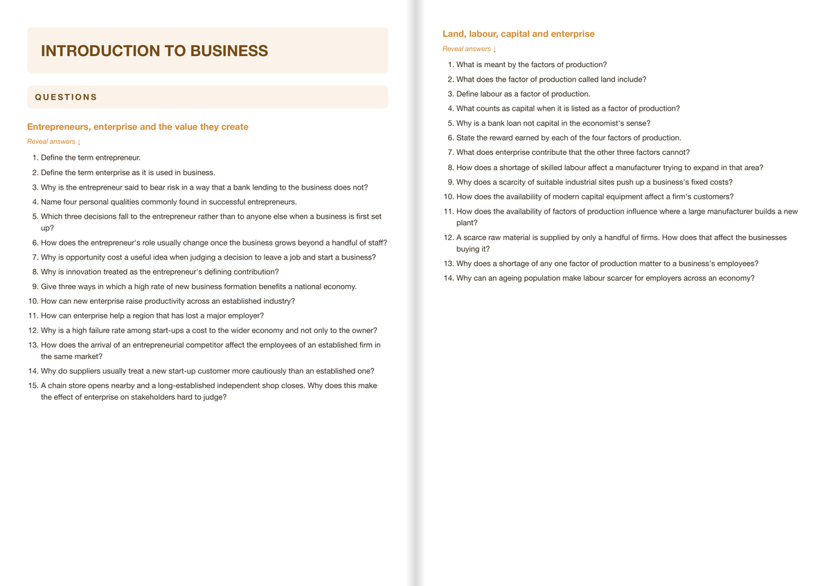 OCR A Level Business H431- ACTIVE RECALL